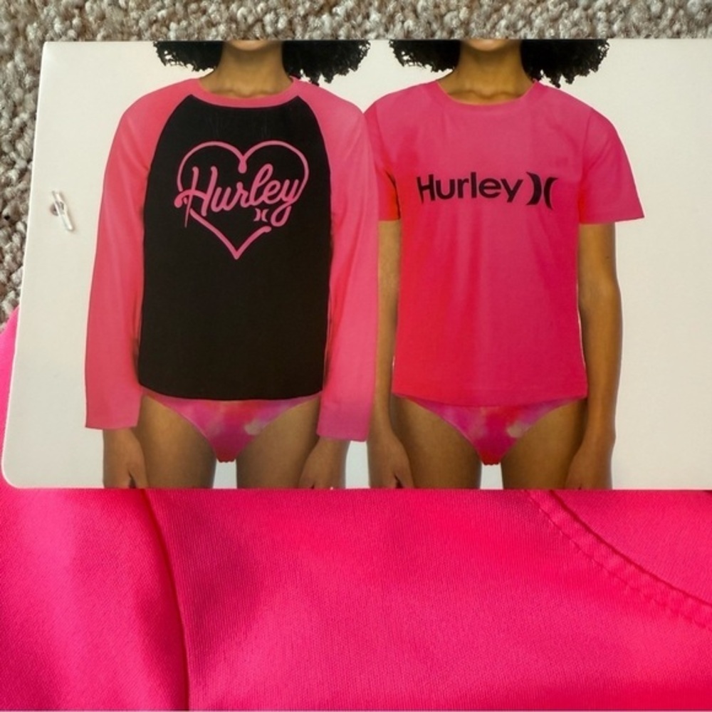 NWT Hurley girls 2-pack UPF tops long sleeve and short sleeve